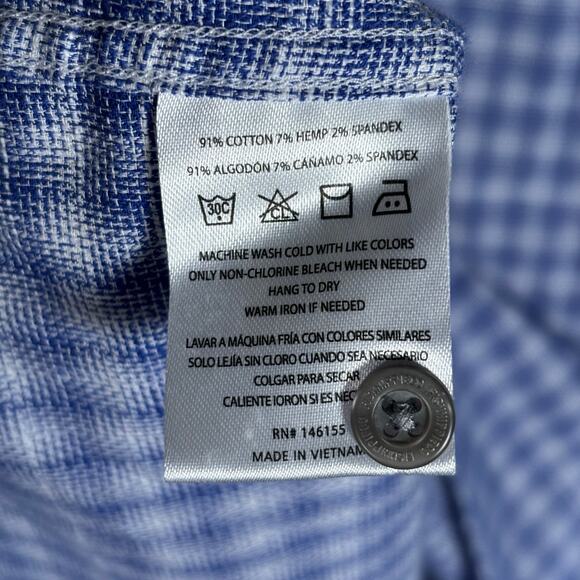 Fish Hippie Rumfront Blue Check Short Sleeve Button Down Shirt XL - Picture 6 of 7